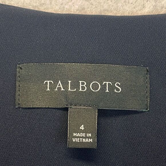 TALBOTS Women’s Blazer Size 4 Navy Blue Double-Breasted Career Jacket Lined Work - Picture 4 of 12